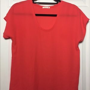 Scoop neck red blouse